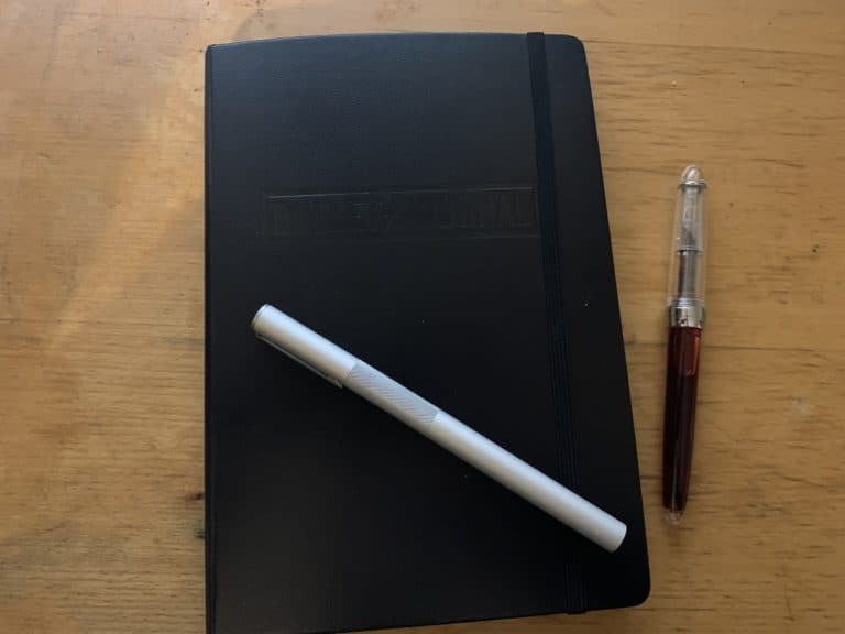 Bullet Journal with Muji fountain pen and eyedropper fountain pen