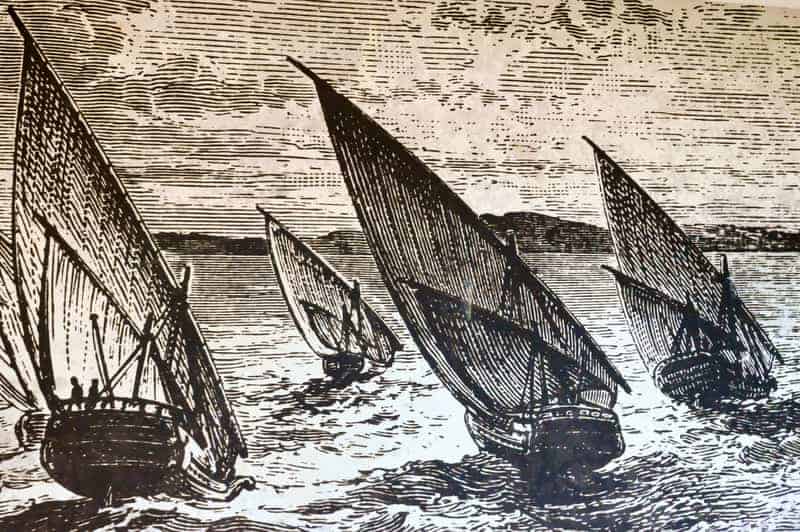 ink-drawing-replica-of-several-sailing-boats
