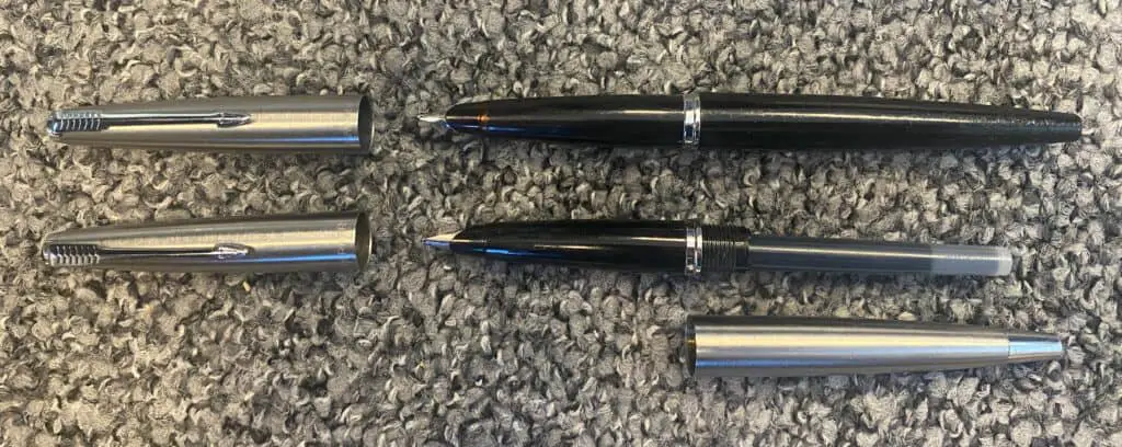 two "Parker 45" fountain pens